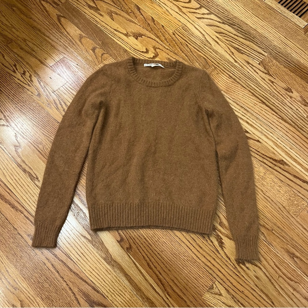 Like New Alexa Chung for Madewell Angora Sweater Rabbit Hair Brown Tan XS